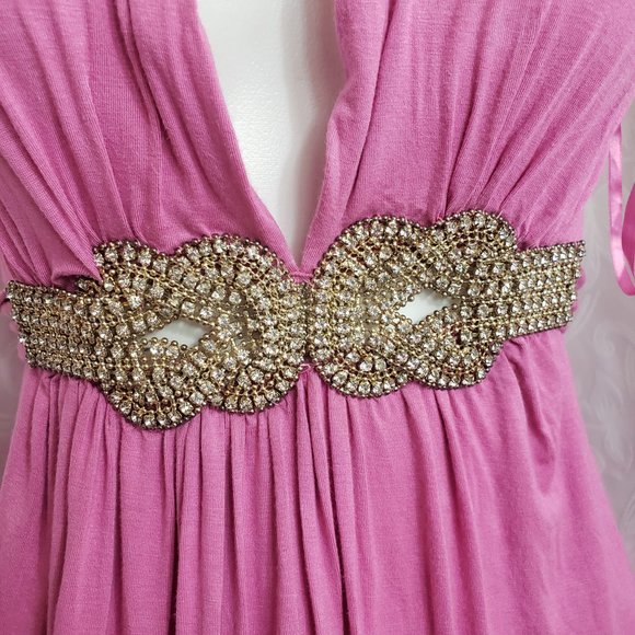 Kopa Women's Pink Cotton Blend Sleeveless Fit & Flare Midi Dress Size Small - Picture 2 of 13